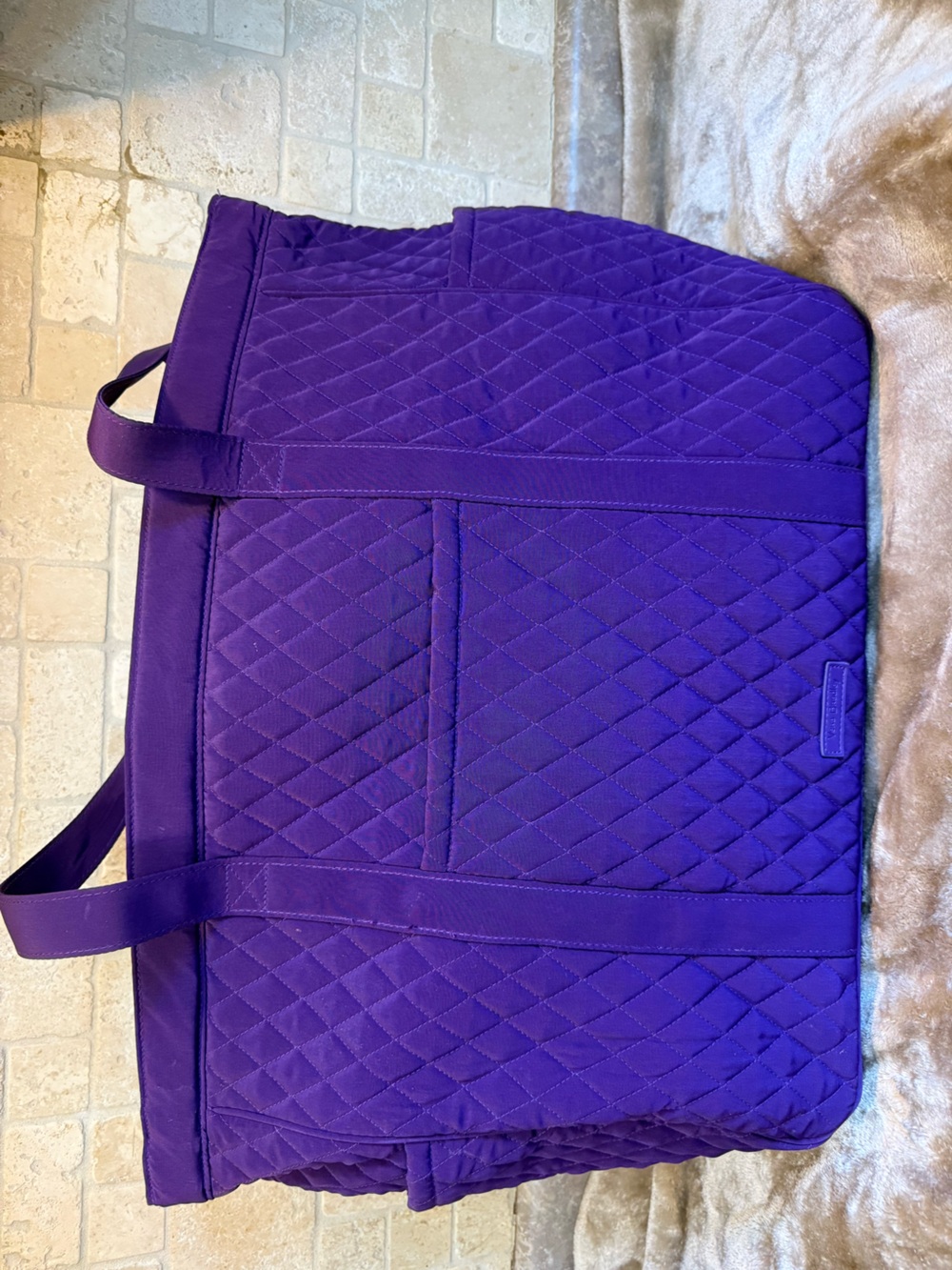 Vera Bradley Quilted Tote in Purple 17W x 15T x 8Deep